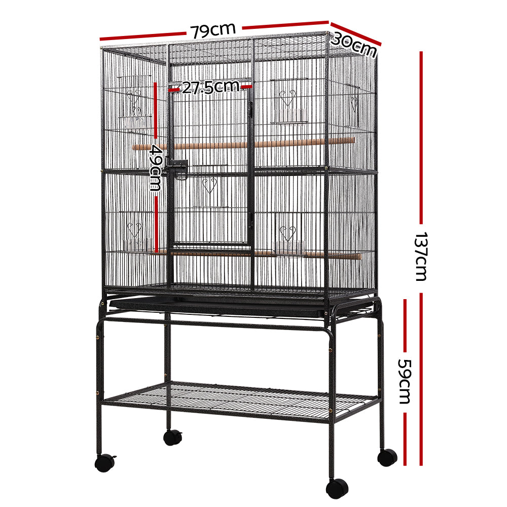 NNEDSZ Bird Cage Pet Cages Aviary 137CM Large Travel Stand Budgie Parrot Toys