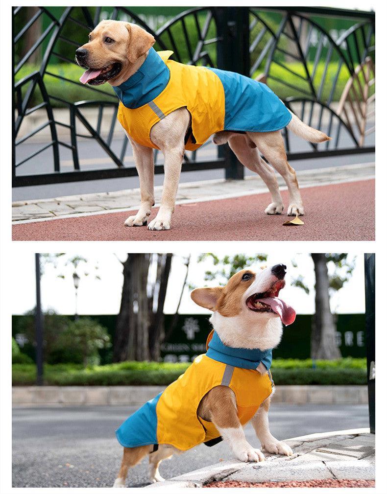Colorblock Reflective Dog Raincoat - Waterproof Pet Jacket