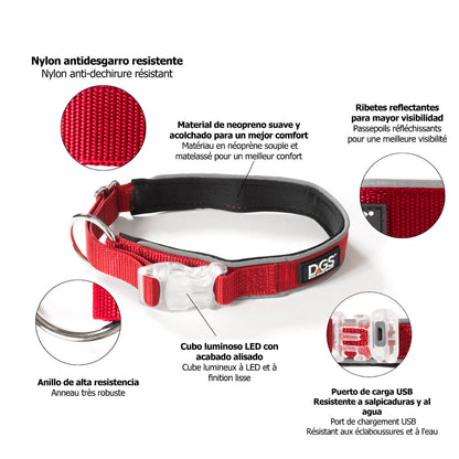 Dog collar Dog Gone Smart Red 20 Light