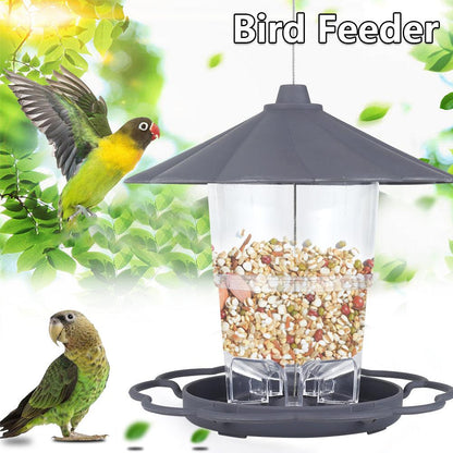 Foldable Bird Feeder With Removable Roof - Outdoor Garden Decor