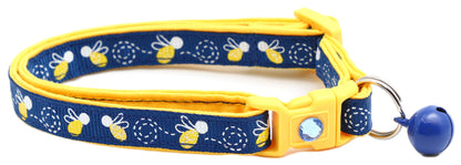 Fire Flies on Navy Cat Collar