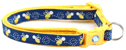 Fire Flies on Navy Cat Collar