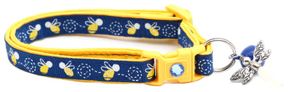 Fire Flies on Navy Cat Collar