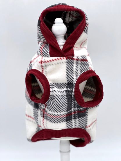 "Snowy Roads" Luxe Fleece Blanket Hoodie in Lodge Plaid