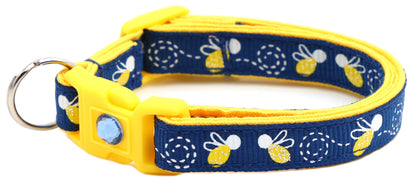 Fire Flies on Navy Cat Collar