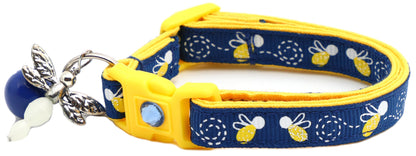 Fire Flies on Navy Cat Collar