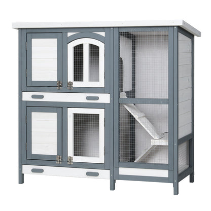 NNEDSZ Rabbit Hutch Large Chicken Coop Wooden House Run Cage Pet Bunny Guinea Pig