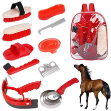 Horse Grooming Kit Horse Brushes for Grooming 10 Pcs Horse Cleaning Tool Set with Tote Bag Brush Supplies Equine Care Supplies