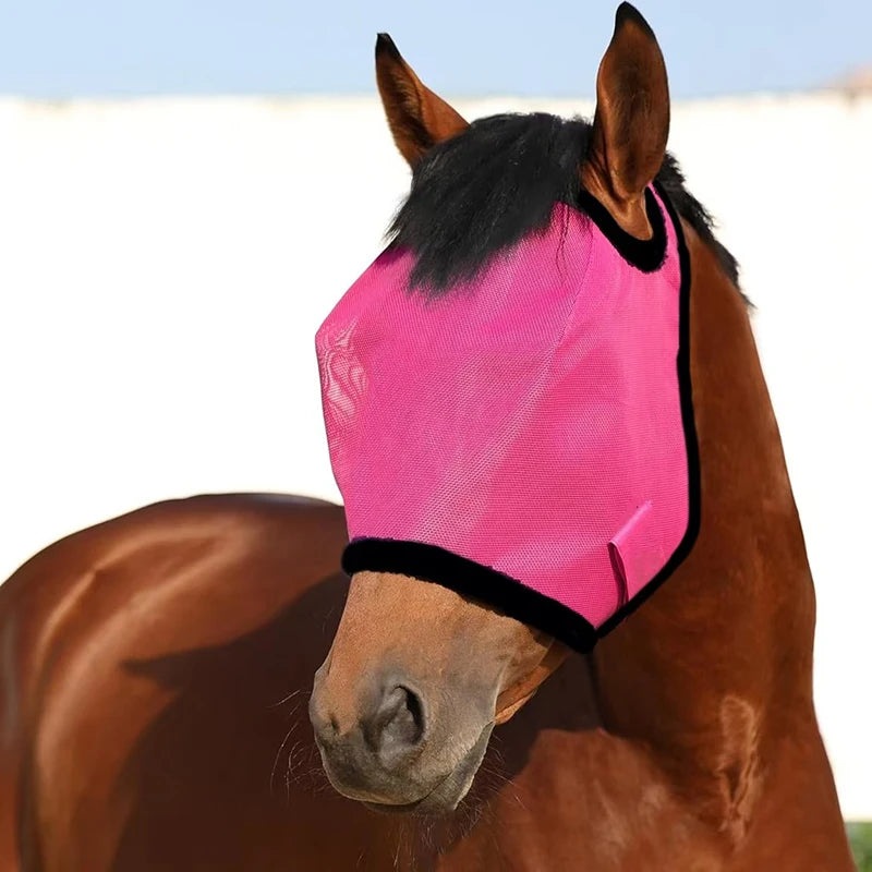 New Fly proof Horse Face Cover, Cool and Breathable Mesh, Insect proof, Mosquito proof, Sunshade, Horse Head Cover, Equestrian H