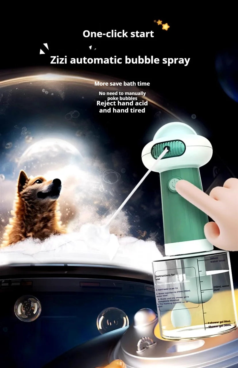 Automatic Dog Soap Dispenser Wireless USB Mute Dog Grooming Frother Cat Deeper Cleaning Bath Shampoo Foam Sprayer Pet Supplies