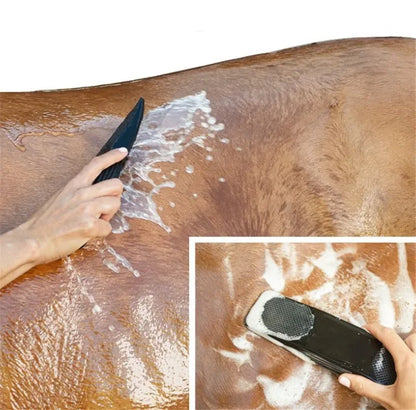 Horse brush, massage brush, cleaning, massage and hair scraper, cleaning horse equipment, horse bathing, pet horse hooves