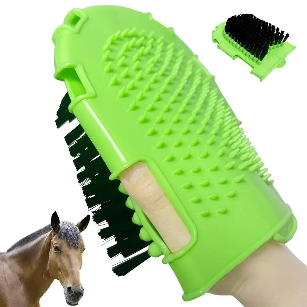 Horse Brushes for Scraper Care Double-Sided Animal Grooming Mitt Handheld Glove Brush Professional Horse Bathing Tools