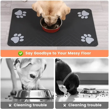 Pet Feeding Water Absorbing Bowl Pad with Waterproof Rubber Quick Drying Pad, Convenient  and  Practical  Pet  Supplies