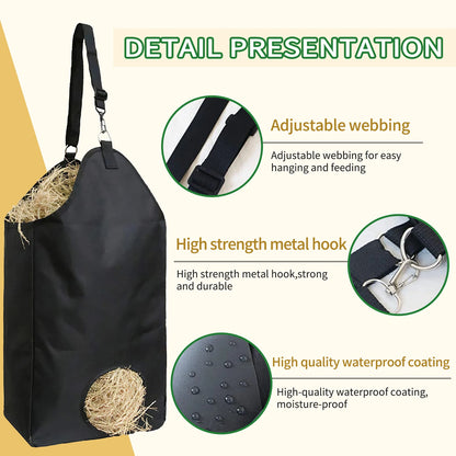 Large Capacity Hay Storage Bag Outdoor Slow Feeding Horse Hay Bag Stable Portable Feeding Storage Tool Horse Care Products