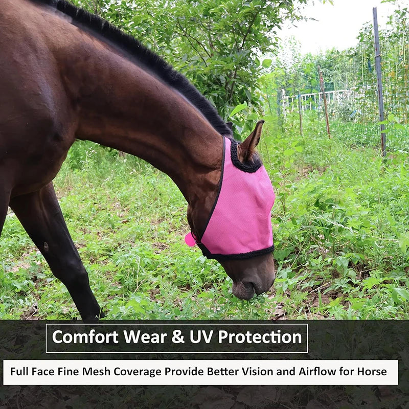 New Fly proof Horse Face Cover, Cool and Breathable Mesh, Insect proof, Mosquito proof, Sunshade, Horse Head Cover, Equestrian H
