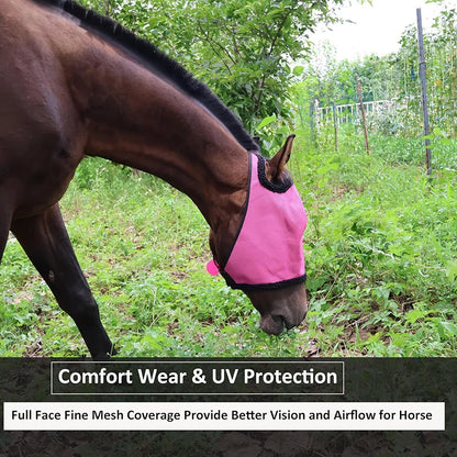 New Fly proof Horse Face Cover, Cool and Breathable Mesh, Insect proof, Mosquito proof, Sunshade, Horse Head Cover, Equestrian H
