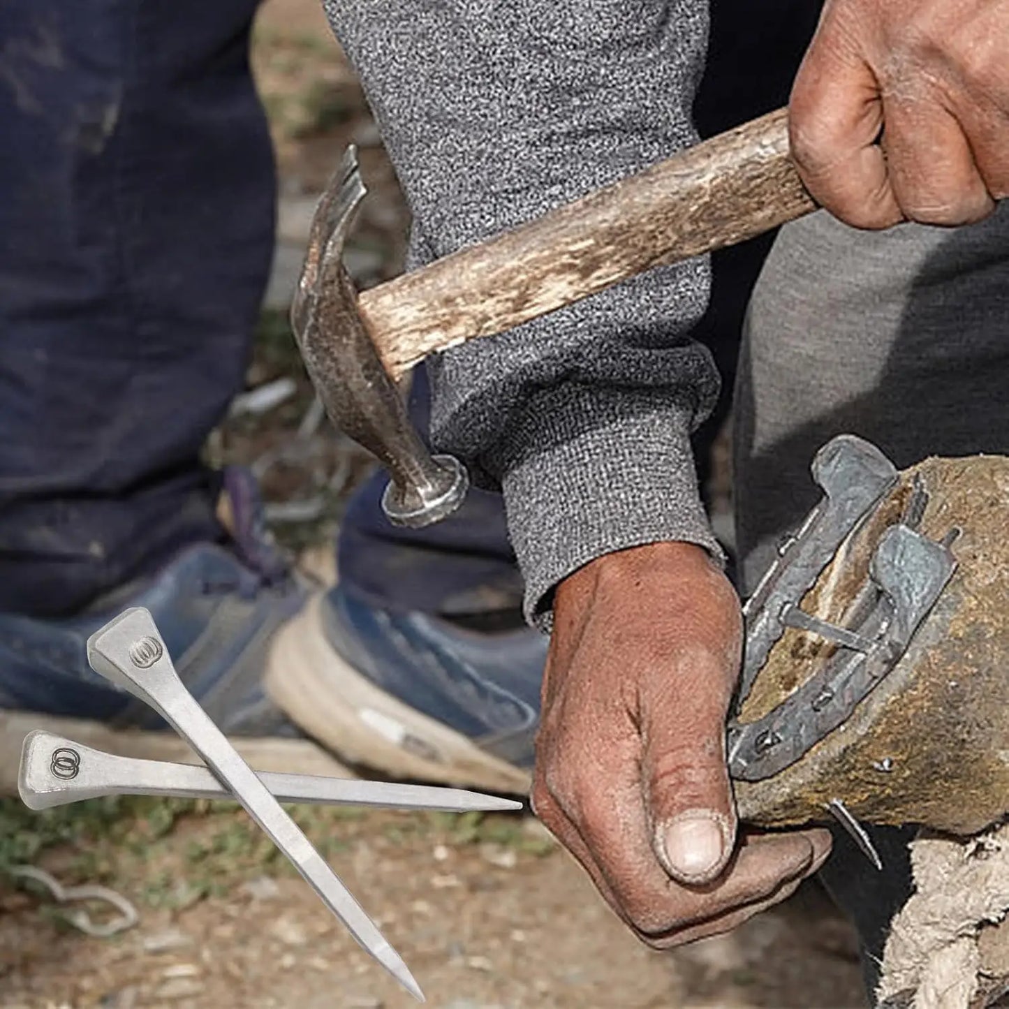 E2-E6 Horse Shoe Nails Horse Training Equestrian Harness Repair Hoof Nails Palm Horse Riding Supplies Equestrian Equipments