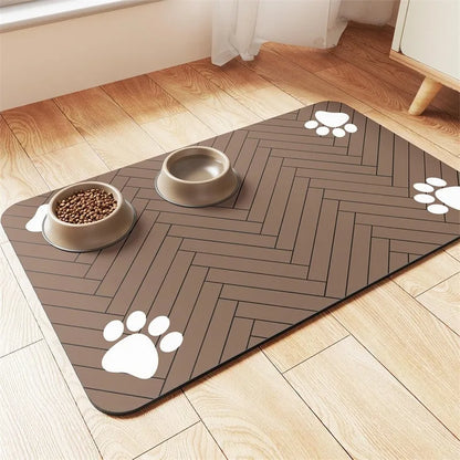Pet Feeding Water Absorbing Bowl Pad with Waterproof Rubber Quick Drying Pad, Convenient  and  Practical  Pet  Supplies