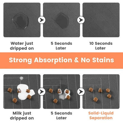 Pet Feeding Water Absorbing Bowl Pad with Waterproof Rubber Quick Drying Pad, Convenient  and  Practical  Pet  Supplies