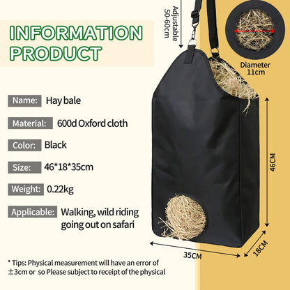 Large Capacity Hay Storage Bag Outdoor Slow Feeding Horse Hay Bag Stable Portable Feeding Storage Tool Horse Care Products