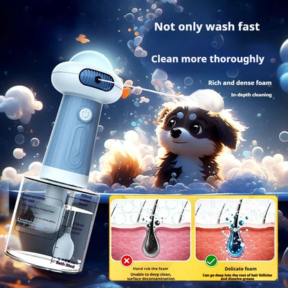 Automatic Dog Soap Dispenser Wireless USB Mute Dog Grooming Frother Cat Deeper Cleaning Bath Shampoo Foam Sprayer Pet Supplies