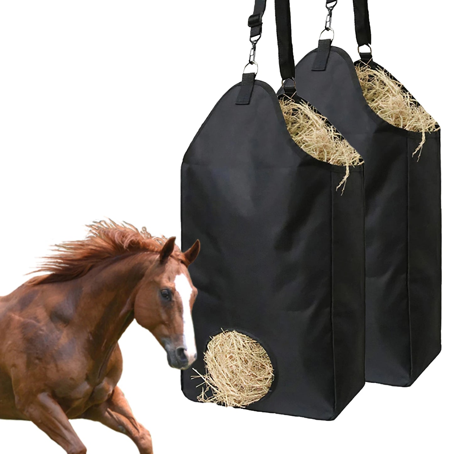 Large Capacity Hay Storage Bag Outdoor Slow Feeding Horse Hay Bag Stable Portable Feeding Storage Tool Horse Care Products