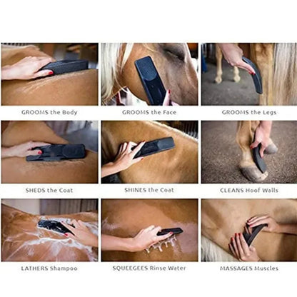 Horse brush, massage brush, cleaning, massage and hair scraper, cleaning horse equipment, horse bathing, pet horse hooves
