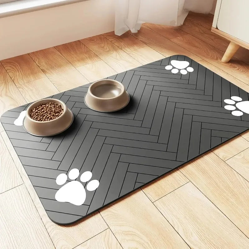 Pet Feeding Water Absorbing Bowl Pad with Waterproof Rubber Quick Drying Pad, Convenient  and  Practical  Pet  Supplies