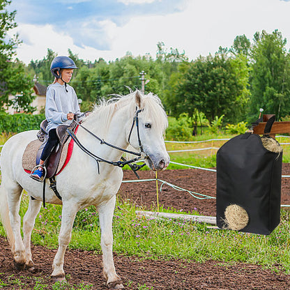 Large Capacity Hay Storage Bag Outdoor Slow Feeding Horse Hay Bag Stable Portable Feeding Storage Tool Horse Care Products