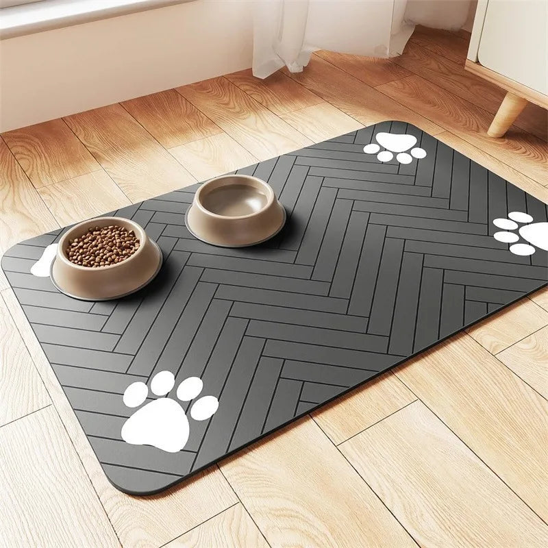 Pet Feeding Water Absorbing Bowl Pad with Waterproof Rubber Quick Drying Pad, Convenient  and  Practical  Pet  Supplies