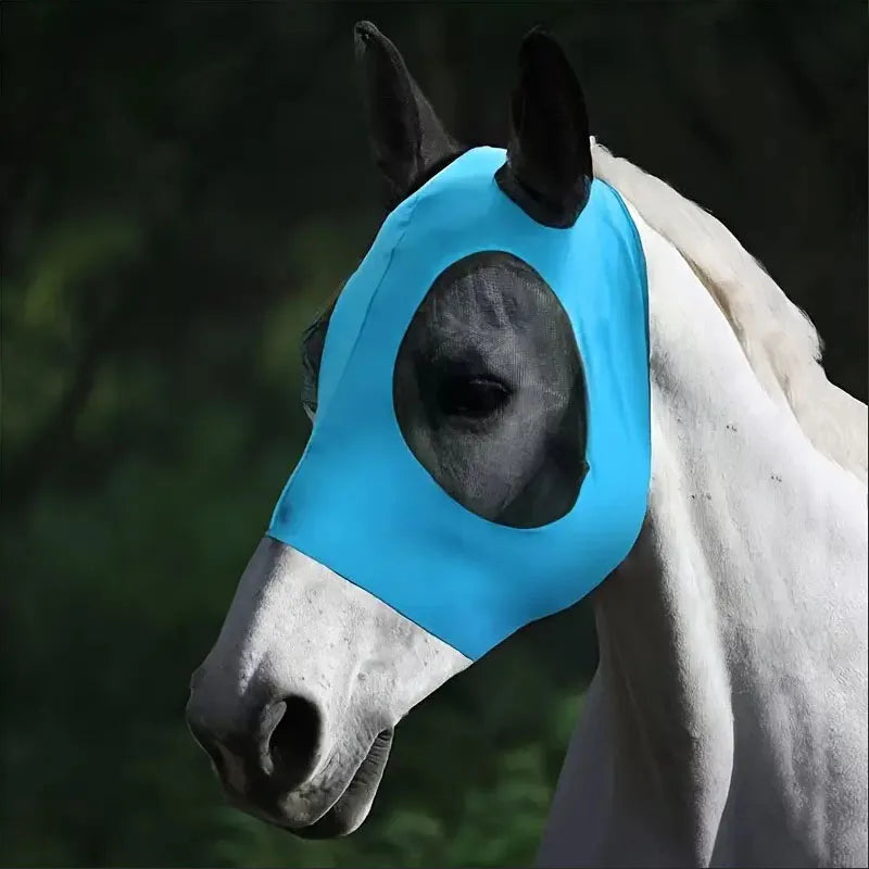 Breathable Horse Face Mask, Comfortable Mesh Horse Fly Mask with Ear Covers, Equestrian Supplies