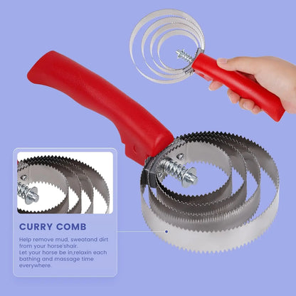 Horse Grooming Kit Horse Brushes for Grooming 10 Pcs Horse Cleaning Tool Set with Tote Bag Brush Supplies Equine Care Supplies