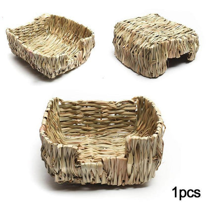 Hand-Woven Grass Hideaway: Natural Nest For Rabbits And Guinea Pigs