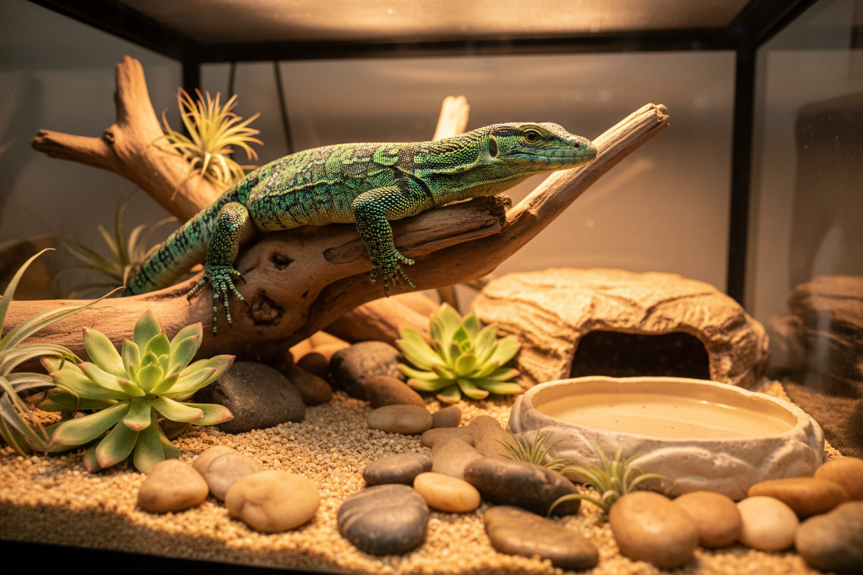 Happy Lizard in Terrarium