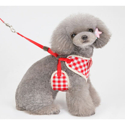 Red Bow Dog Harness (With Leash)