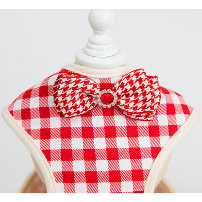 Red Bow Dog Harness (With Leash)