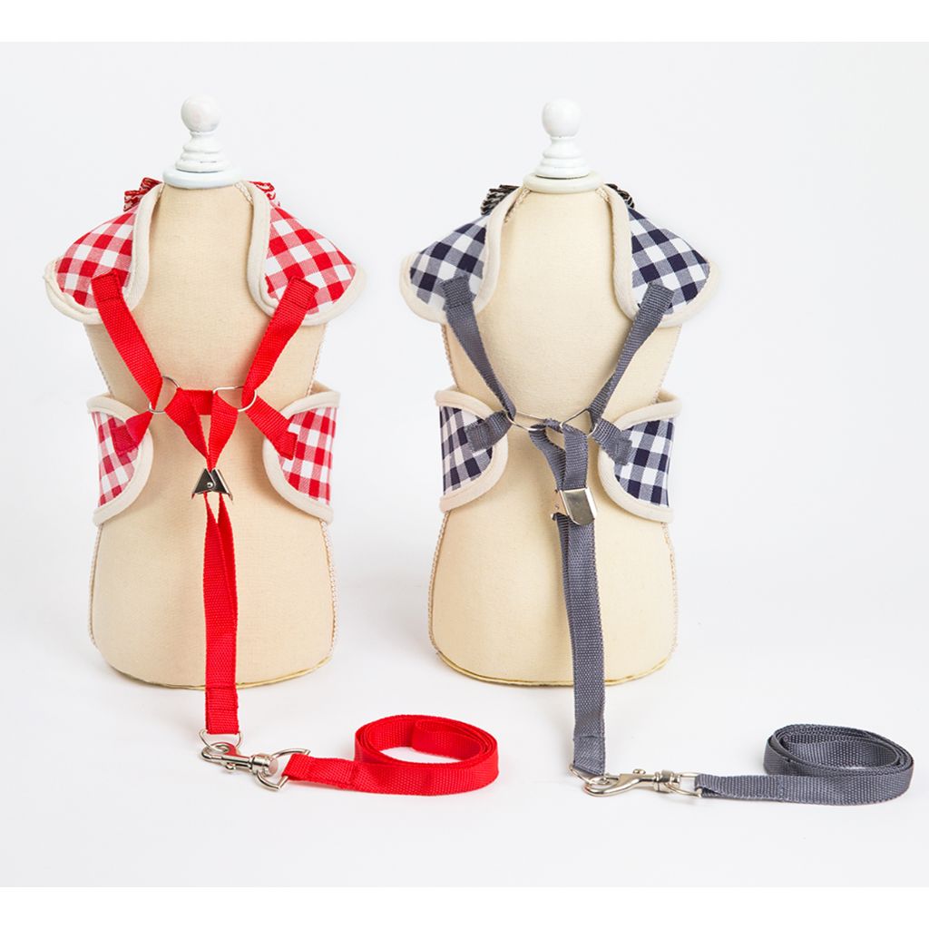 Red Bow Dog Harness (With Leash)