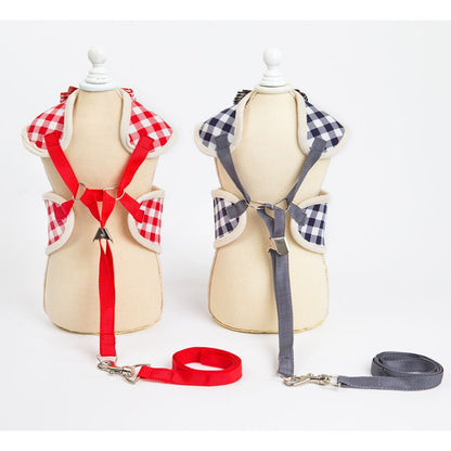 Red Bow Dog Harness (With Leash)