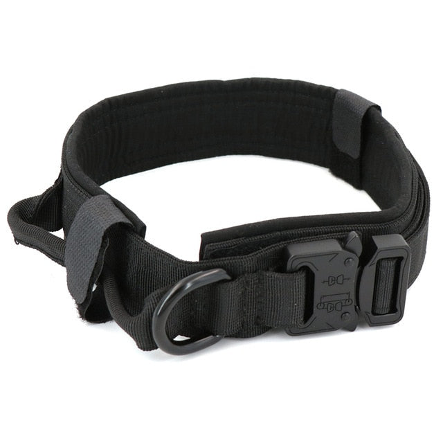 Tactical Dog Collar Adjustable Metal Buckle Dog Collars with Control Handle Training Pet Cat Dog Collar For Small Large Dogs