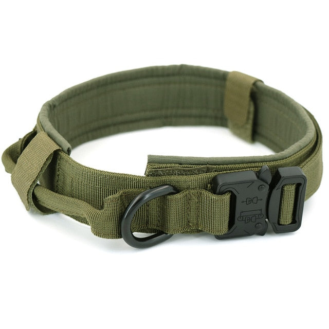 Tactical Dog Collar Adjustable Metal Buckle Dog Collars with Control Handle Training Pet Cat Dog Collar For Small Large Dogs