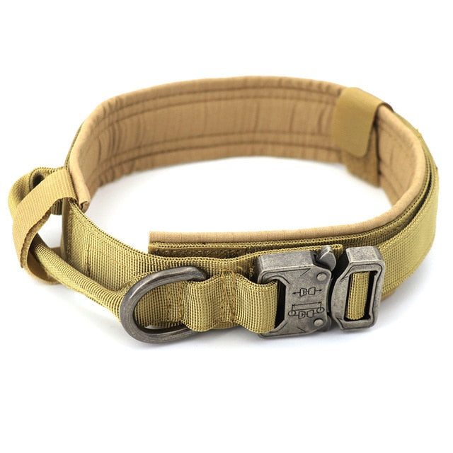 Tactical Dog Collar Adjustable Metal Buckle Dog Collars with Control Handle Training Pet Cat Dog Collar For Small Large Dogs