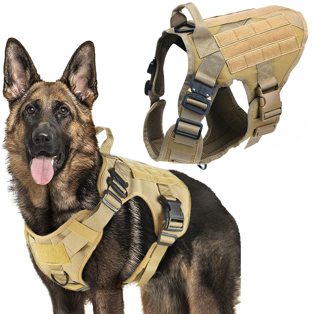 Tactical Dog Harness Pet Training Hunting Dog Vest Metal Buckle German Shepherd Dog Harness With Leash For Small Large Dogs
