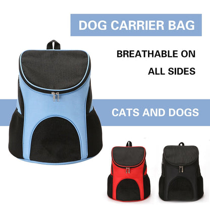 Portable Pet Carrier Bag Breathable Mesh Double Shoulder Front Backpack For Puppy Cats Foldable Outdoor Backpack Pets Supplies
